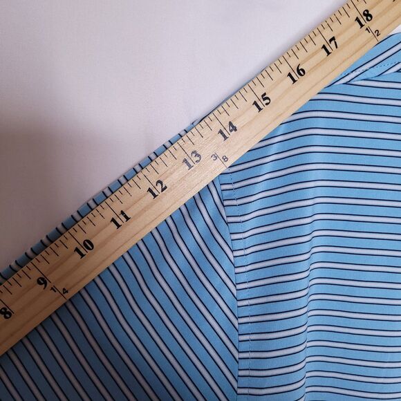 Footjoy Polo Shirt Men 3XL Striped Blue, White Golf Performance Activewear - Picture 9 of 12